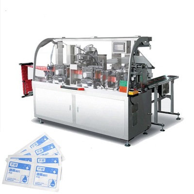 เครื่องบรรจุแผ่นเตรียมแอลกอฮอล์แนวนอน 4 ด้านซีล 300-500L / นาที