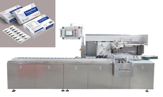 PLC บรรจุกล่องยา Line Interlocked Door Automatic Cartoning Machine