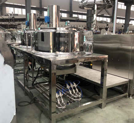304/316L ถังผสม วัคูมเหลว emulsify homogenizer ถังที่มีไฟฟ้าการทําความร้อน เครื่องทําครีมหน้าน้ํายาร่างกาย