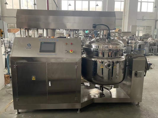304/316L ถังผสม วัคูมเหลว emulsify homogenizer ถังที่มีไฟฟ้าการทําความร้อน เครื่องทําครีมหน้าน้ํายาร่างกาย