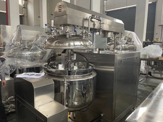 304/316L ถังผสม วัคูมเหลว emulsify homogenizer ถังที่มีไฟฟ้าการทําความร้อน เครื่องทําครีมหน้าน้ํายาร่างกาย