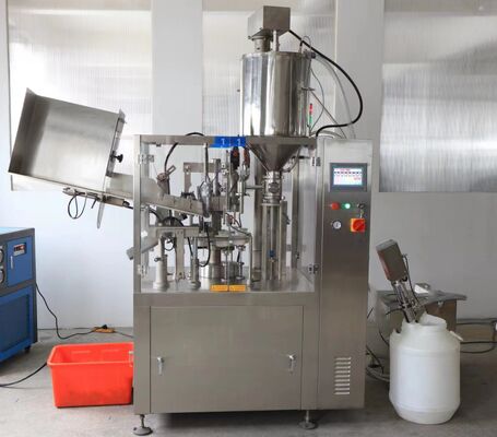 เครื่องบรรจุและปิดฝาหลอดพลาสติกอ่อนอัตโนมัติ อลูมิเนียม เครื่องสำอาง หลอดครีม หลอดยาสีฟัน เครื่องบรรจุหลอด